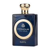 Navy blauw en goud Riiffs Honour Edp 100 ml parfumfles, luxe herenparfum